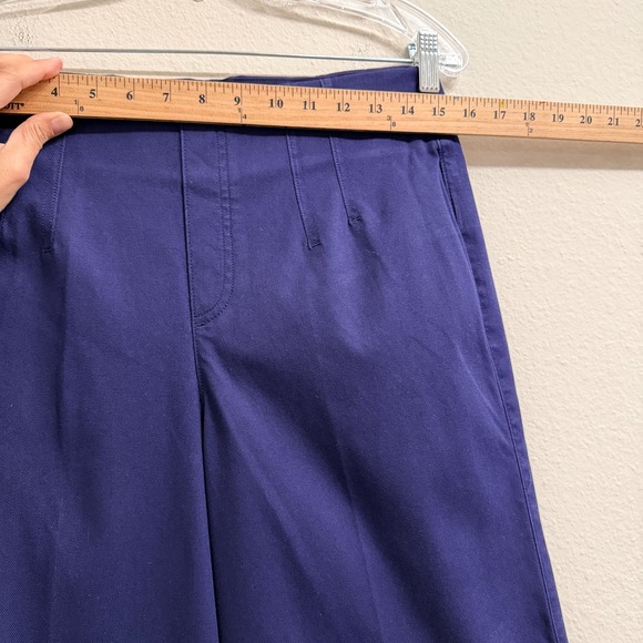 SPANX Stretch Twill Wide Leg Crop Pants Lapis Blue Size Medium 20989R Pull-on - Picture 11 of 13